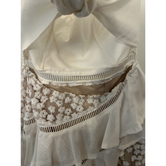 Selfie Leslie Aramis Strapless Lace And Ruffle Mini Dress White Size Small - Picture 8 of 10